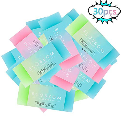 INTVN Radiergummi 30 pcs Süße farbige Bleistift-Radiergummis für Schule, Kinder