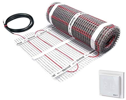 DEVI Devimat Dünnbettset Dünnbett Set mit Devireg SMART (Reinweiß) WLAN Fußbodenheizung DTIF150 (4m2)