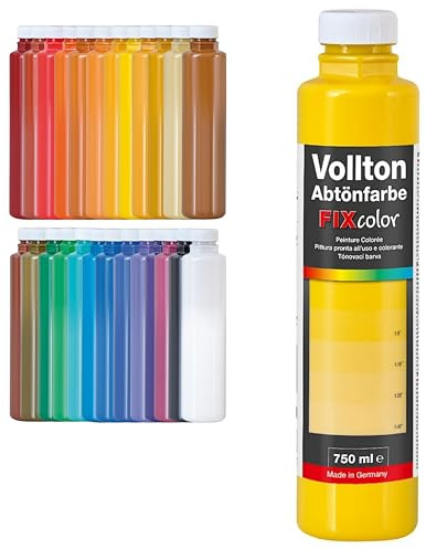 decotric Decolor Bunte Abtönfarbe Sonnengelb - 750 ml I Dispersionsfarbe für dekorative Anstriche und wasserbasierten Materialien I Hohe Farbkraft & Ergiebigkeit