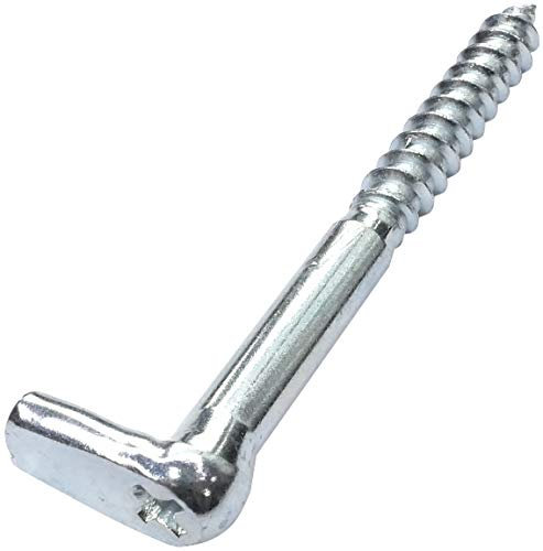 AERZETIX - Juego de 20 escarpias para atornillar con huella cruciforme Ø5.8x65mm - gancho en forma de L - tornillo para madera roscado - alcayatas roscado de enganche - C47893