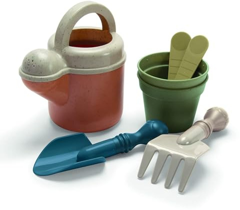 Dantoy - Gartenset / Pflanzset mit Gießkanne aus Bio-Kunsstoff (90% Zuckerrohr) - 7 Teile - Hergestellt in Dänemark