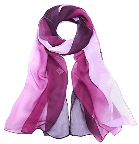Lätta chiffonsjalar dam – Ombre mönstrade mjuka sjalar, eleganta och modeinspirerade, perfekta presenter 160×50 cm