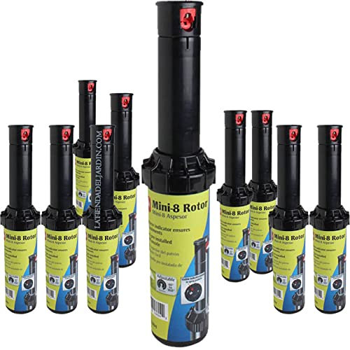 Packung mit 10 Rasensprengern Mini8, Reichweite 6 bis 10,70 m, Gewinde 1/2 Zoll (1,27 cm) weiblich