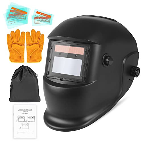 NDUUN Welding True Color Helm, automatische Verdunkelung, Kapuze mit verstellbarem Schattierbereich 4/9–13 für WIG-Mig-ARC-Schweißermaske