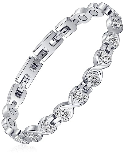 Feraco Ultra Strength Magnetic Bracelets for Women with 3800 Gauss Magnets, Stainless Steel Magnet Bracelet, Adjustable with Sizing Tool