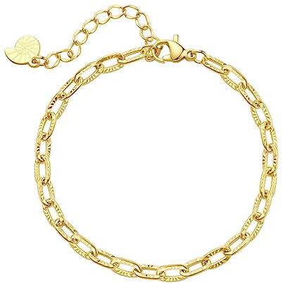 Happiness Boutique Pulsera de mujer de eslabones grandes fabricada en acero inoxidable | pulsera de eslabones ajustable en oro - rosa, plata