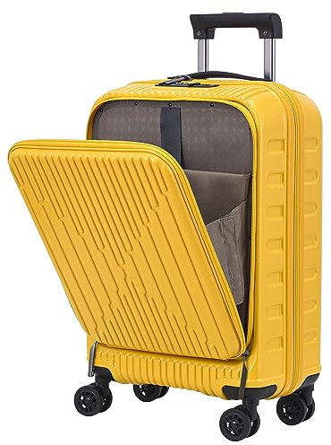 TydeCkare 080 19 Zoll Dunkelgraues ABS+PC Handgepäck 55 * 35 * 23cm, Gelb