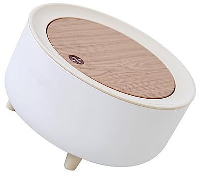 Poubelle de Bureau Poubelle Miniature Poubelle Miniature Conteneur en Plastique Poubelle Petite Poubelle avec Couvercle pivotant Poubelle de Table PP Poubelle à Pression Blanche