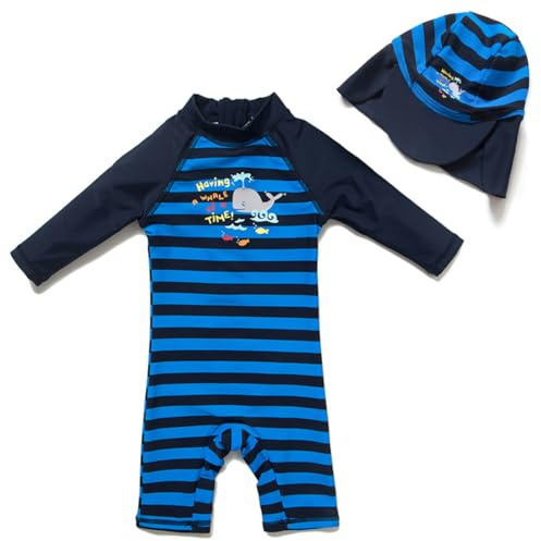 upandfast Abbigliamento da Mare a Maniche Lunghe per Neonati(Blu Marino,12-18 Mesi)