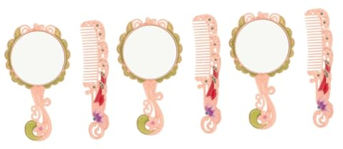 FRCOLOR 3sätze Hand Makeup Mirror Mit Vintage Design Und Kosmetik Kamm Tragbarer Handspiegel Für Und Alltag Leicht Und Handlich Für Damen Und Mädchen