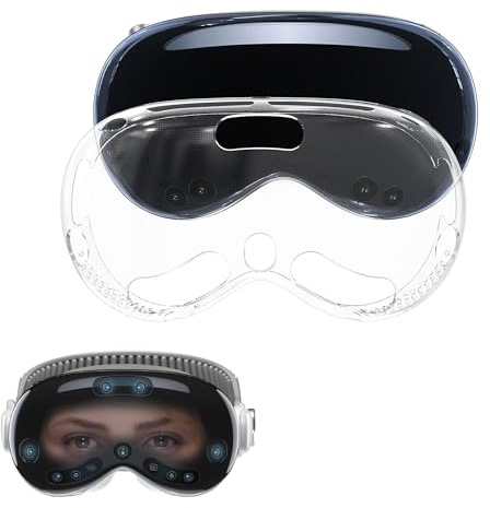 LANSKLBD Schutzhülle Klar Kompatibel mit Apple Vision Pro, TPU Schutzhülle Stoßfest Cover Entwickelt für Vision Pro VR Headset 2024 Zubehör (Transparent)