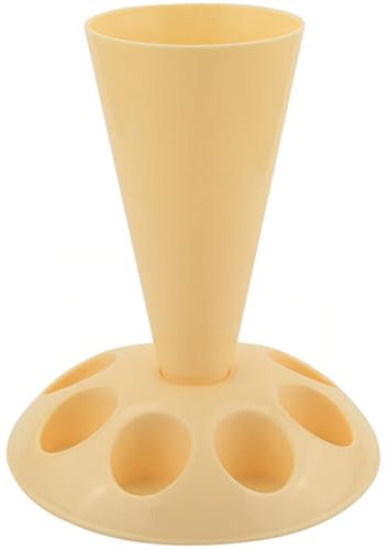 Vision4ever Yellow Colour 8 Slots Nozzles Cream Whippers Piping Bag Stand,Pastry Bag Holder