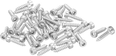 QUARKZMAN 200 Stück Selbstschneidende Schrauben Innensechskant-Kopf Bohrschrauben, M2x8mm Selbstschneidende Zylinderkopfschrauben, Holzschrauben Edelstahl Schrauben für Dachblech Silber