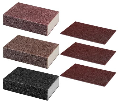 3 Pieces of Sandpaper Sponge Wipes, 3 Pieces of Sandpaper Rags, Sponge Wipes, Polishing Sponges, Magic Sponge Wipes, Sanding Sponge Blocks, Rust and Descaling Cleaning Tools