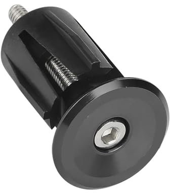 Bouchon de Poignée de Guidon en Alliage d'aluminium, 1 Paire, Bouchon d'extrémité pour Vélo Pliant de Route de Montagne (Black)