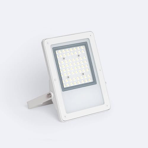 LEDKIA LIGHTING Foco Proyector LED Exterior para Jardín, Terraza, Patio, Garaje 50W Regulable TRIAC 170 lm/W IP65 ELEGANCE Slim PRO Blanco Blanco Neutro 4000K Asimétrica 30ºx90º