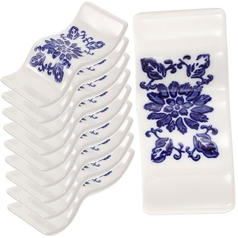 PHENOFICE 10pezzi Poggia Bacchette in Ceramica Porta Bacchette in Porcellana Poggia Cucchiai per Uso Domestico e Ristoranti Accessorio per e Stoviglie