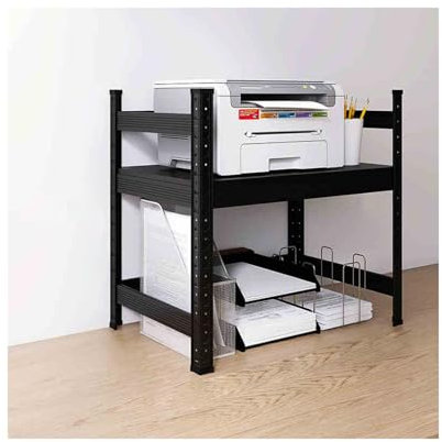 YFAURNDE Druckerwagen,Druckerhalter,2-Ebene Druckertisch,Desktop Drucker Stand,Regal für Drucker,Bücherregal Druckerregal,Geeignet für Zuhause, Büro, Küchenregal(Black)