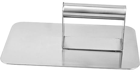 Pressa per hamburger professionale, rettangolare, resistente, liscia, da cucina, per barbecue