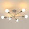 Goeco Lámparas Colgantes Sputnik Vintage, 60 cm Lampara de Techo Industrial con 6 E27 Portalámparas, Plafon Techo de Metal para Salón Dormitorio Cocina Pasillos, Cromo