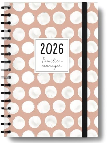 Familienplaner 2026 Buch A5 [Blattgold] I 5 Spalten I 1 Woche 2 Seiten I Praktischer Familienkalender mit Jahresübersichten, Schulferien uvm. Familienkalender 2026 Buchkalender Ringbuch
