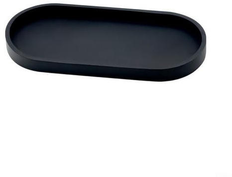 Bandeja de tocador de baño de silicona, bandeja inastillable para baño, dispensador de jabón, encimera para soporte de placa de almacenamiento (negro)