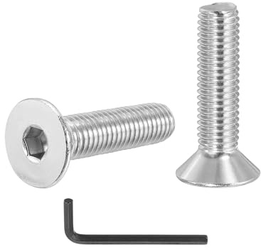 PATIKIL M10 X 40 Mm Senkschrauben Mit Innensechskant 4 Stk 304 Edelstahl Sechskant Senkkopfschrauben Für Möbel Tische Maschinen Silber