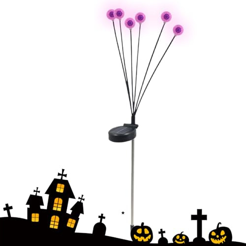ETUCYNG Halloween Eyeball Lights | Outdoor Solar Scary Eyeball Lights - Swaying Firefly Decor Waterproof Lighting Decorations for Patio Path Flowerbed Parties Walkway
