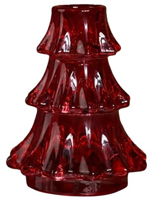 Evember Portavelas con Diseño de Árbol de Navidad - Decoración Navideña con Estilo Vintage de Vidrio,Portavelas para Árbol De Navidad,para Bodas Fiestas Repisa de Chimenea Chimenea Mesa del Comedor