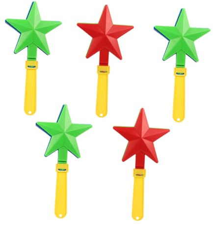 PRETYZOOM 5 Piezas Aplausos de Mano Estrella Colorida Plástico Resistente Ruido para Fiestas Premios para Suministros de Cotillón Color Aleatorio Color Aleatorio