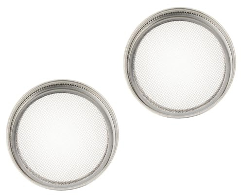 OSALADI 2 Stück Edelstahl Keimglas Siebdeckel 86mm Weithals Einmachgläser Spülmaschinenfest Vielseitig für Sprossenzucht Abseihen Von Flüssigkeiten und Pulvern