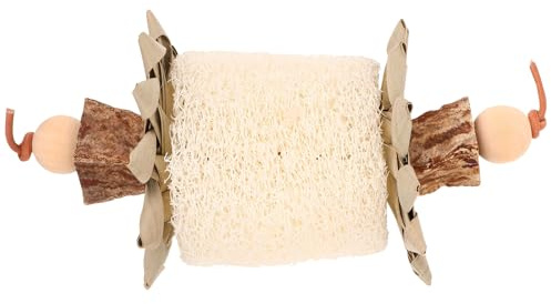 SHINEOFI Giocattolo da Mordere per Pappagalli e Calopsitte Decorazione da Appendere in Luffa e Foglie di Palma Stimolante e Resistente per Alleviare Noia e Stress degli Uccelli