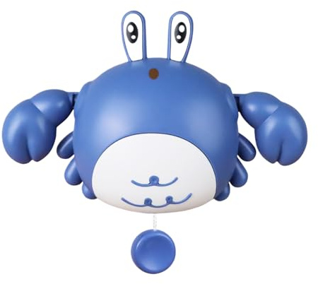 Jouet de Bain pour Tout-Petit – Crabe Bleu Orange en Plastique ABS, Animal Flottant à remonter, Yeux Ronds et Longs, Jeu de Piscine pour , Amusant Parent-Enfant interactif | Compagnon Aquatique