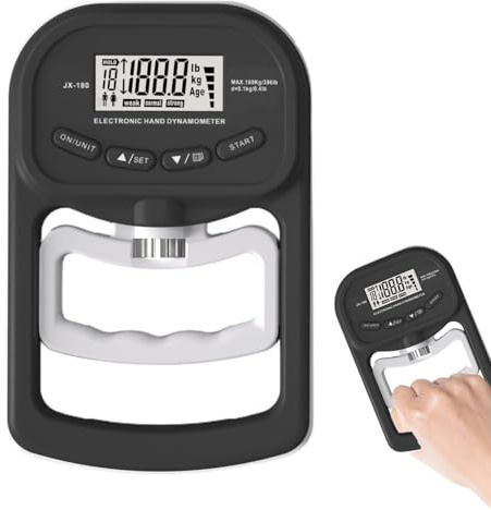 Dynamomètre de force de préhension - Appareil de musculation de la main rechargeable + jauge de haute précision - Appareil de fitness intelligent - Appareil de fitness durable - Pour sport, école à la