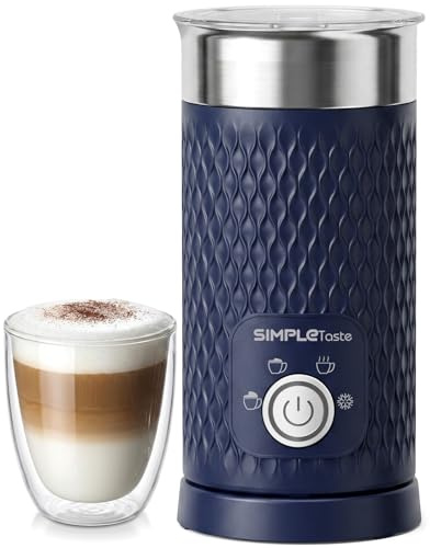 SIMPLETASTE 4-in-1 Automatic Milk Frother | Hot & Cold Foam, Steamer Function, For Lattes, Cappuccinos, Macchiatos, Dark Blue