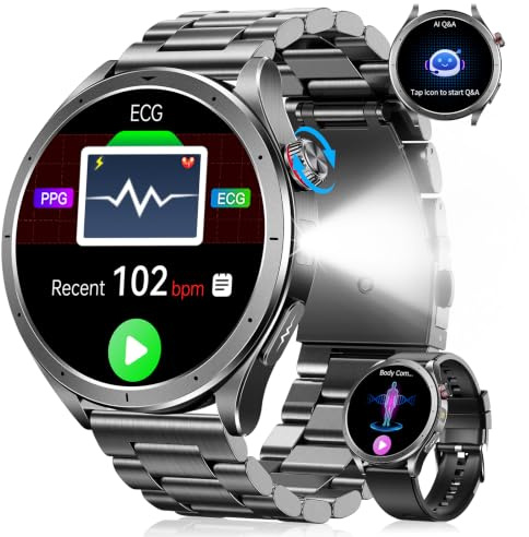 Oliimptek Montre Connectée Homme avec ECG, VFC, Tension Artérielle