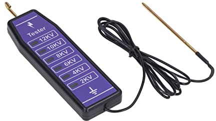 Cryfokt Probador de Cerca Eléctrica Medidor de Voltaje Impermeable Portátil 2000-12000V para Jardines de Granjas Hecho de ABS y Cobre