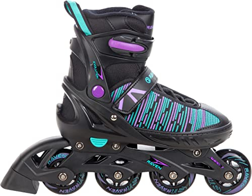 Raven Inline Skates Inliner für Kinder Erwachsene Mädchen Damen verstellbar (Cande, 35-39 (23cm-25,5cm))