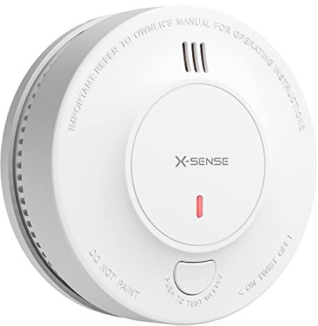 X-Sense Rilevatore di Fumo Migliorato Batteria da 10 Anni, Allarme Antincendio con Sensore Fotoelettrico, Allarme Antincendio Testato EN14604, SD2J0AX, Confezione da 1