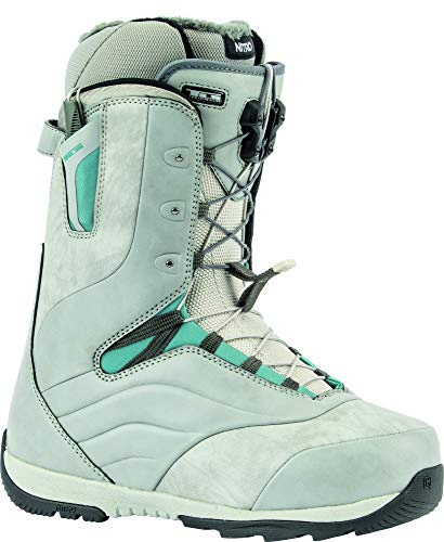 Nitro Snowboards Damen Crown TLS '20 All Mountain Freeride Freestyle Schnellschnürsystem Boot Snowboardboot Botas de Snowboard, Mujer, Grey-Steel Blue, 26,5
