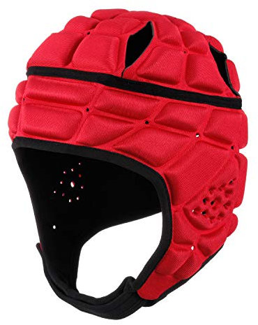 surlim Casco da rugby morbido da calcio Scrum Cap 7 v7 Flag Football Headguard per adulti XL (rosso)