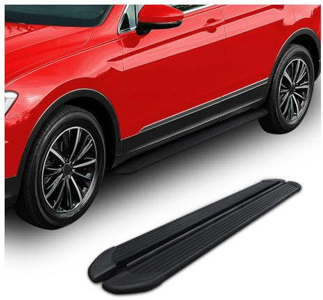 OMAC Seitenschweller Trittbretter Schweller kompatibel mit Kia Sorento 2002-2010 Alu Schwarz