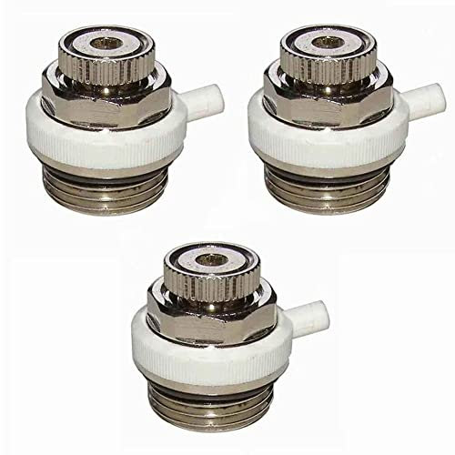 DAZZLEEX 3pcs 1/2inch Automatic Air Vent Auto Cut-off Self Bleeding Radiator Valve Automatic Bleed Valve for Radiators 1/2 for BSP