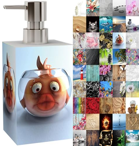 Seifenspender | viele schöne Seifenspender zur Auswahl | modernes, stylisches Design | Blickfang für jedes Badezimmer (Goldfisch)