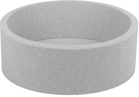 Petsona Piscina per Cani E Gatti in Morbida Schiuma Piscina per Cani 90X30cm/SENZA Palline Colorate Area Giochi per Cani E Gatti Fodera Rimovibile E Lavabile, Grigio Chiaro