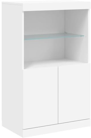 vidaXL Sideboard mit LED-Leuchten Weiß 60,5x37x100 cm