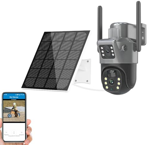4K 8MP Überwachungskamera Aussen Akku Solar, 270°/90°Schwenkbare WLAN IP Kamera Outdoor mit 2,4G WiFi, PTZ Solar Überwachungskamera mit Nachtsicht, PIR-Personenerkennung (Nur Überwachungskamera)
