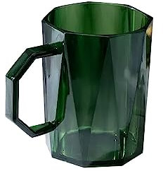 Trinkgläser Kunststoff-Kaffeetasse und wiederverwendbarer Kunststoff-Trinkbecher mit Griff for Freunde, Geschenke, Kaffee, Milch, mikrowellengeeignet, spülmaschinenfest Kaffeetassen ( Color : Green )