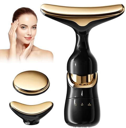Massaggiatore Viso-Collo, 3 Modalità Massaggiatore Per Il Viso Contro Le Rughe, Dispositivo Di Bellezza Massaggiatore Per Il Viso, Massaggio Facciale Di Sollevamento Della Pelle Per Viso, Collo, Occhi