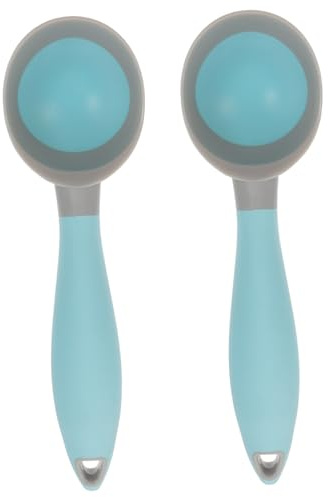 Hoement 2pcs Ice Cream Scoop Set Melon Baller and Kitchen Spoons for Fruit Desserts and Safe Easy Use Grey- for Home Cafes and Restaurants